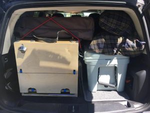 Grey Jeep Packed